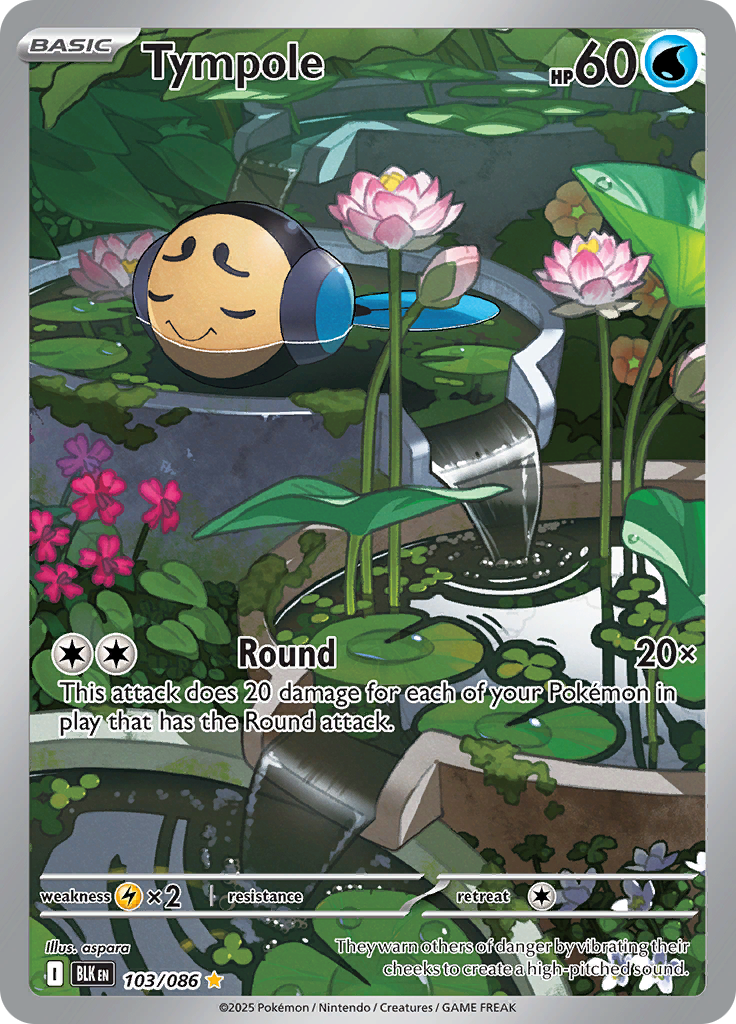 Tympole 103/086 from Black Bolt (BLK) - Illustration Rare English Pokémon TCG single card