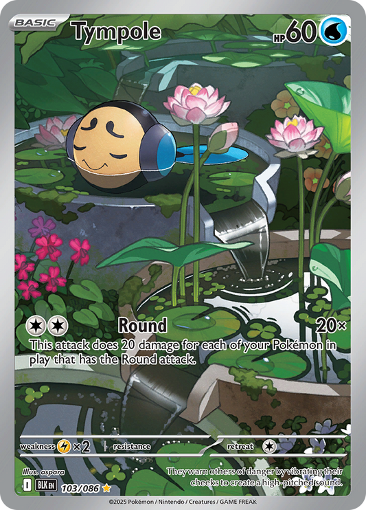 Tympole 103/086 from Black Bolt (BLK) - Illustration Rare English Pokémon TCG single card