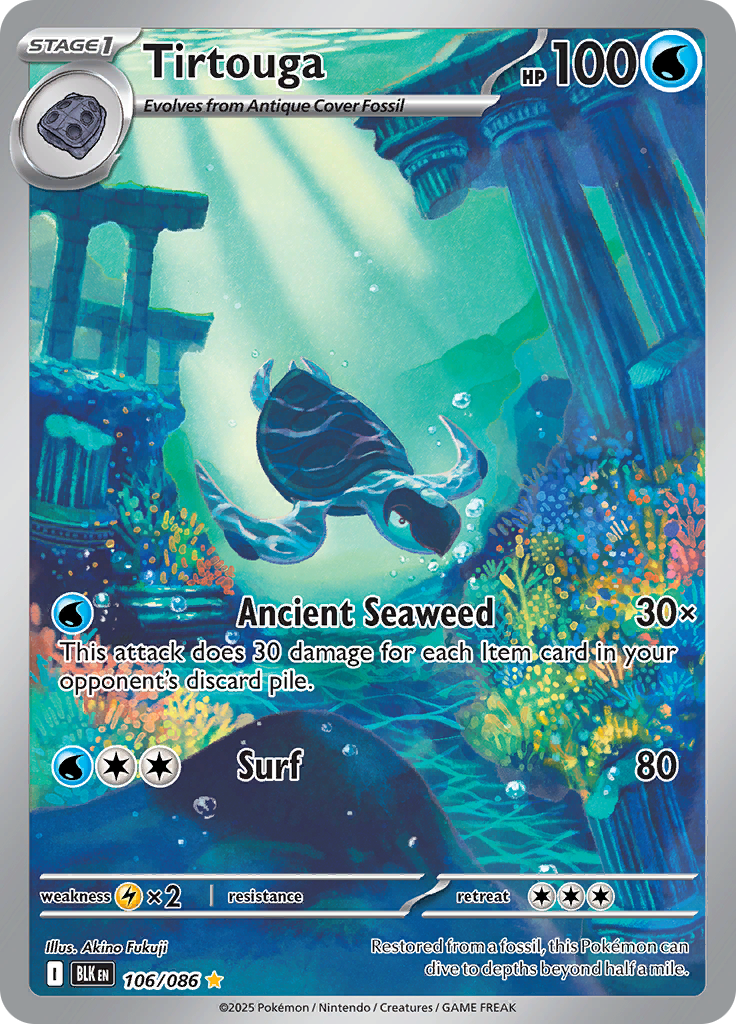 Tirtouga 106/086 from Black Bolt (BLK) - Illustration Rare English Pokémon TCG single card