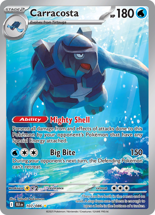 Carracosta 107/086 from Black Bolt (BLK) - Illustration Rare English Pokémon TCG single card