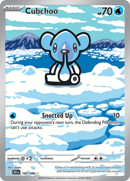 Cubchoo 109/086 from Black Bolt (BLK) - Illustration Rare English Pokémon TCG single card