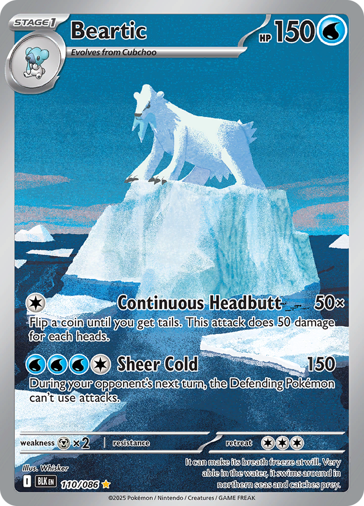 Beartic 110/086 from Black Bolt (BLK) - Illustration Rare English Pokémon TCG single card