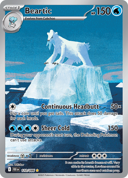Beartic 110/086 from Black Bolt (BLK) - Illustration Rare English Pokémon TCG single card