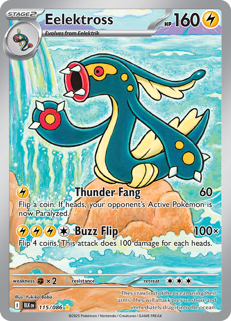 Eelektross 115/086 from Black Bolt (BLK) - Illustration Rare English Pokémon TCG single card