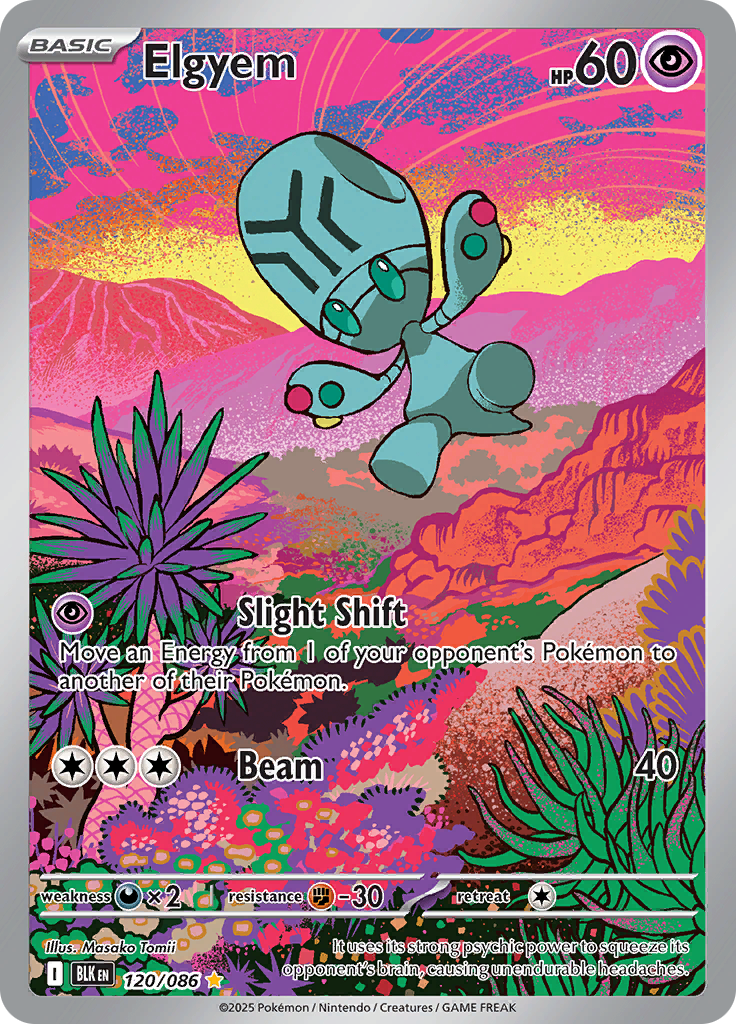 Elgyem 120/086 from Black Bolt (BLK) - Illustration Rare English Pokémon TCG single card