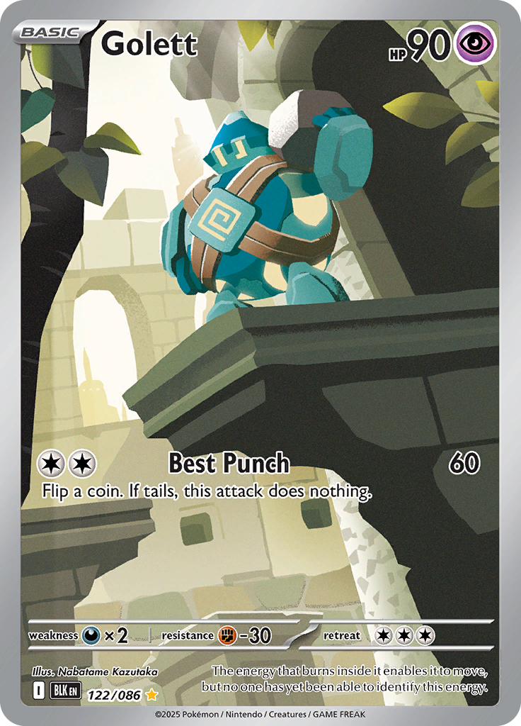 Golett 122/086 from Black Bolt (BLK) - Illustration Rare English Pokémon TCG single card
