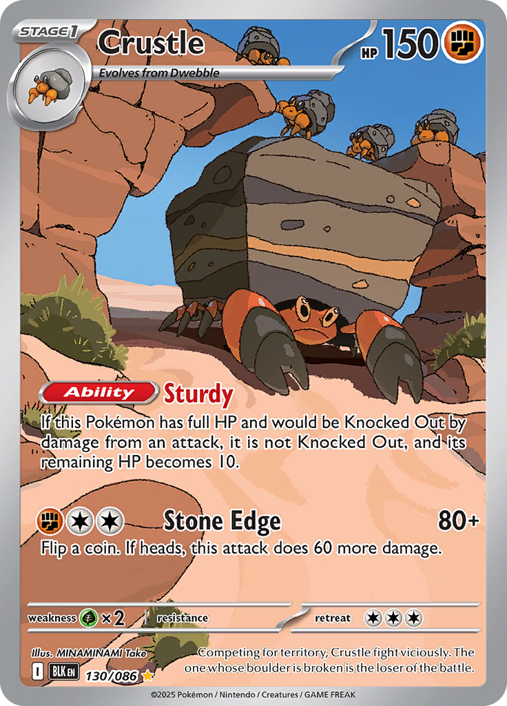Crustle 130/086 from Black Bolt (BLK) - Illustration Rare English Pokémon TCG single card