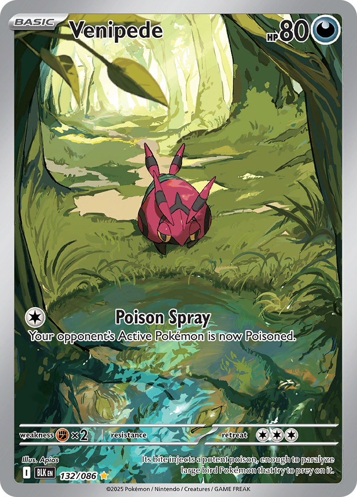 Venipede 132/086 from Black Bolt (BLK) - Illustration Rare English Pokémon TCG single card