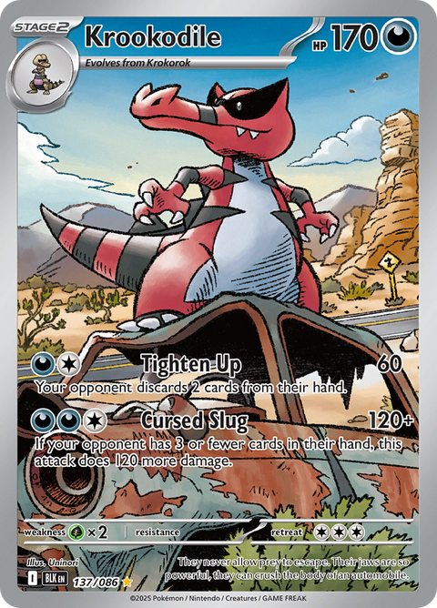 Krookodile 137/086 from Black Bolt (BLK) - Illustration Rare English Pokémon TCG single card