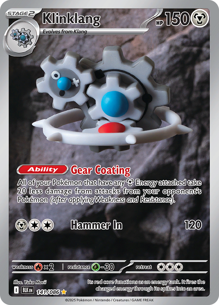Klinklang 141/086 from Black Bolt (BLK) - Illustration Rare English Pokémon TCG single card