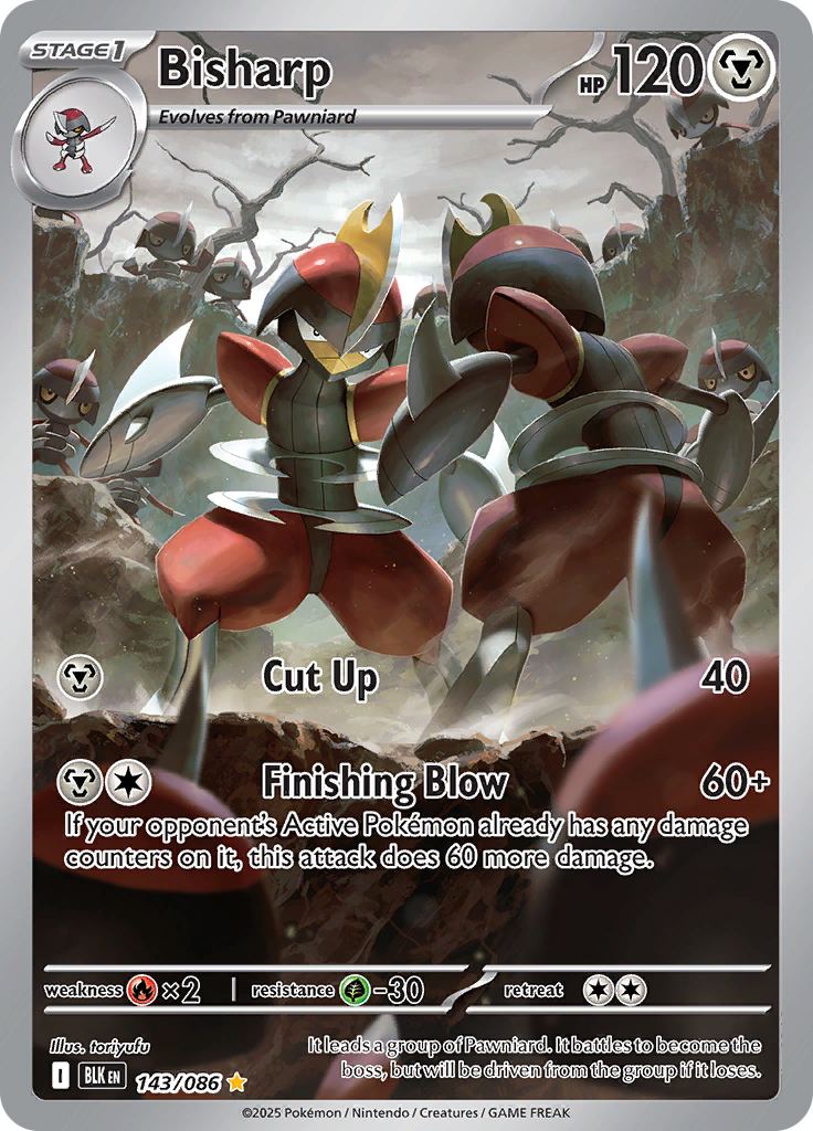 Bisharp 143/086 from Black Bolt (BLK) - Illustration Rare English Pokémon TCG single card
