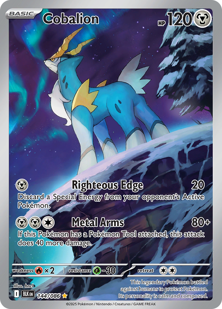Cobalion 144/086 from Black Bolt (BLK) - Illustration Rare English Pokémon TCG single card