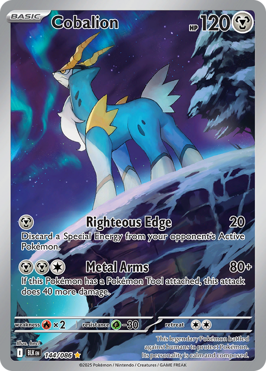 Cobalion 144/086 from Black Bolt (BLK) - Illustration Rare English Pokémon TCG single card
