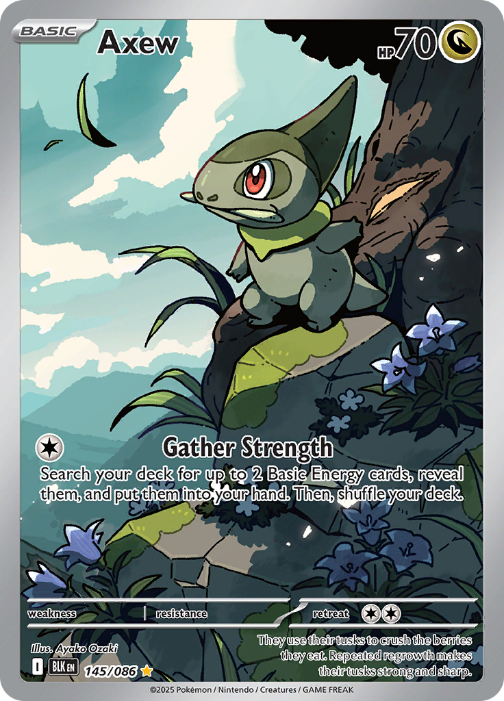 Axew 145/086 from Black Bolt (BLK) - Illustration Rare English Pokémon TCG single card