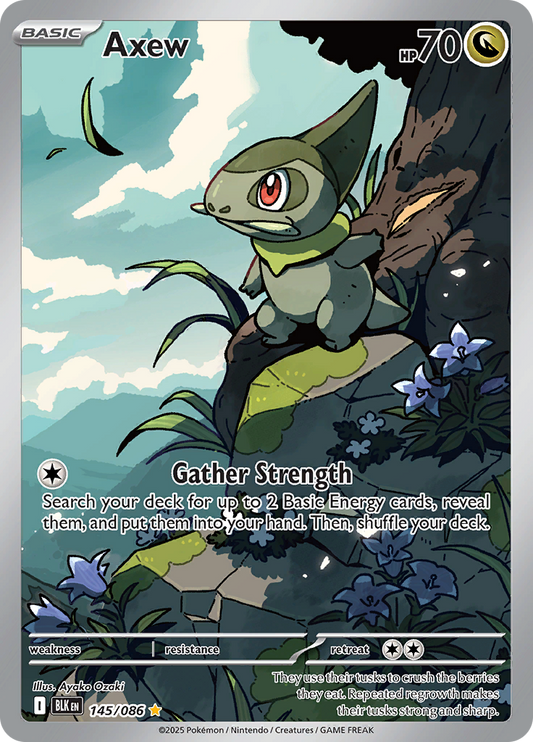 Axew 145/086 from Black Bolt (BLK) - Illustration Rare English Pokémon TCG single card