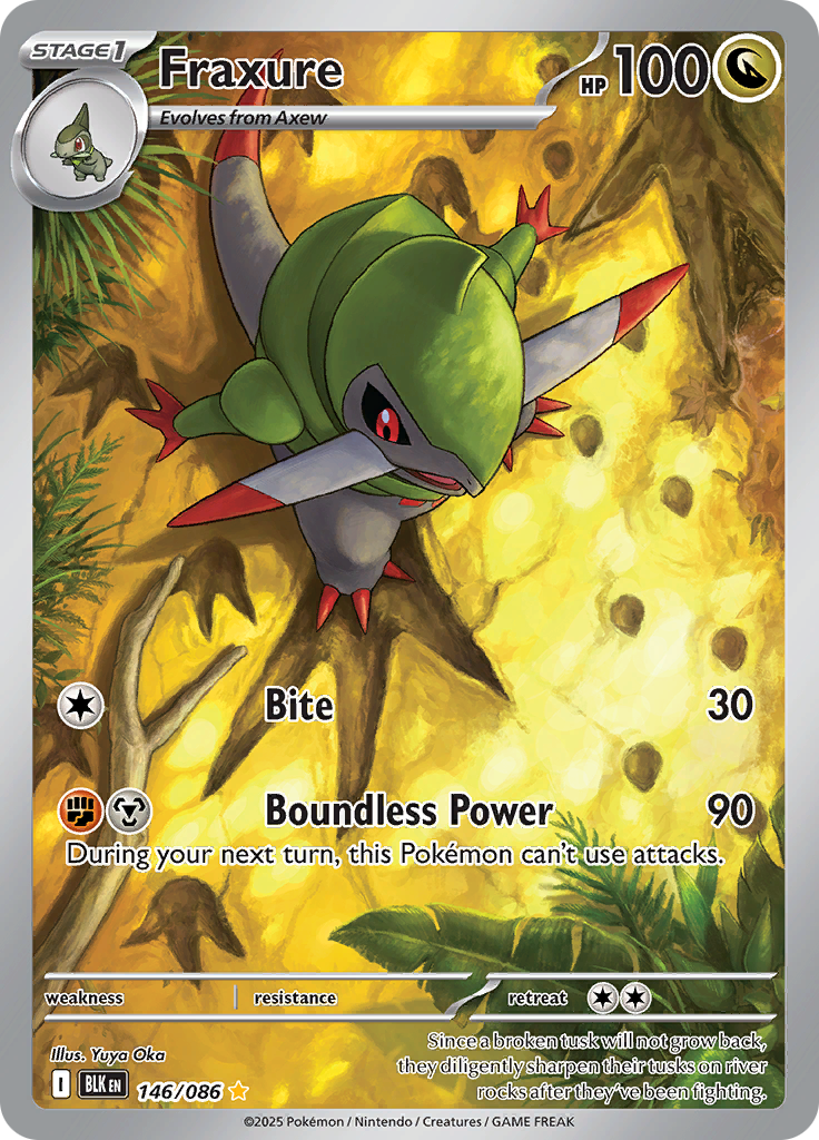 Fraxure 146/086 from Black Bolt (BLK) - Illustration Rare English Pokémon TCG single card