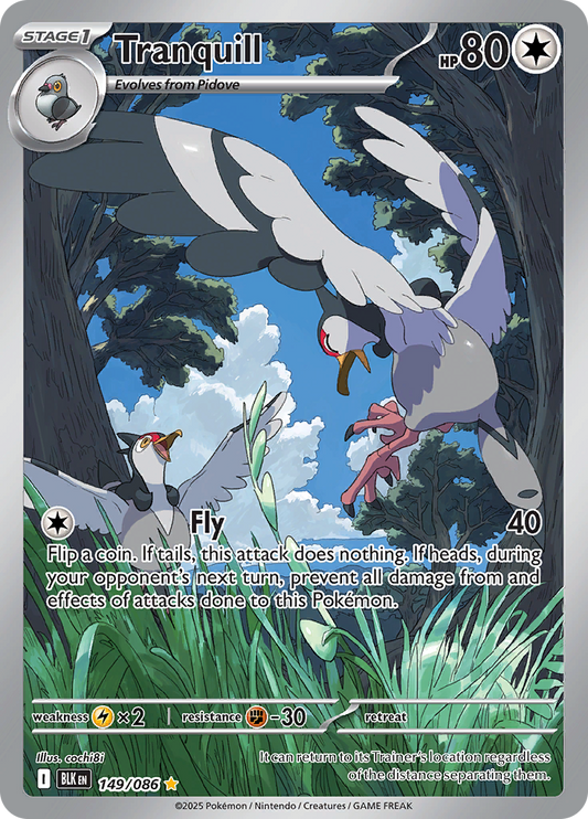 Tranquill 149/086 from Black Bolt (BLK) - Illustration Rare English Pokémon TCG single card