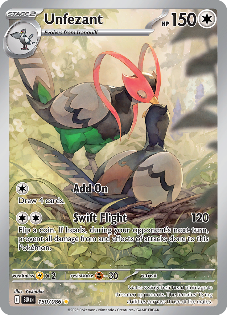Unfezant 150/086 from Black Bolt (BLK) - Illustration Rare English Pokémon TCG single card
