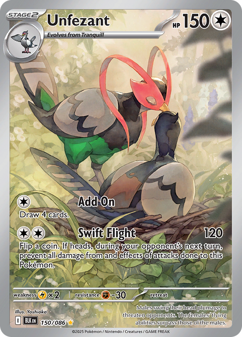 Unfezant 150/086 from Black Bolt (BLK) - Illustration Rare English Pokémon TCG single card