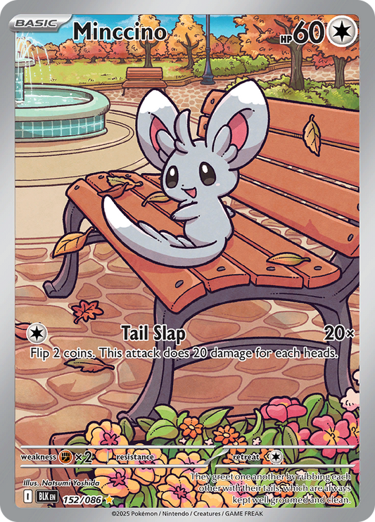 Minccino 152/086 from Black Bolt (BLK) - Illustration Rare English Pokémon TCG single card