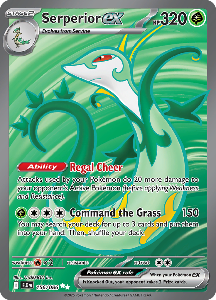 Serperior ex 156/086 from Black Bolt (BLK) - Ultra Rare English Pokémon TCG single card