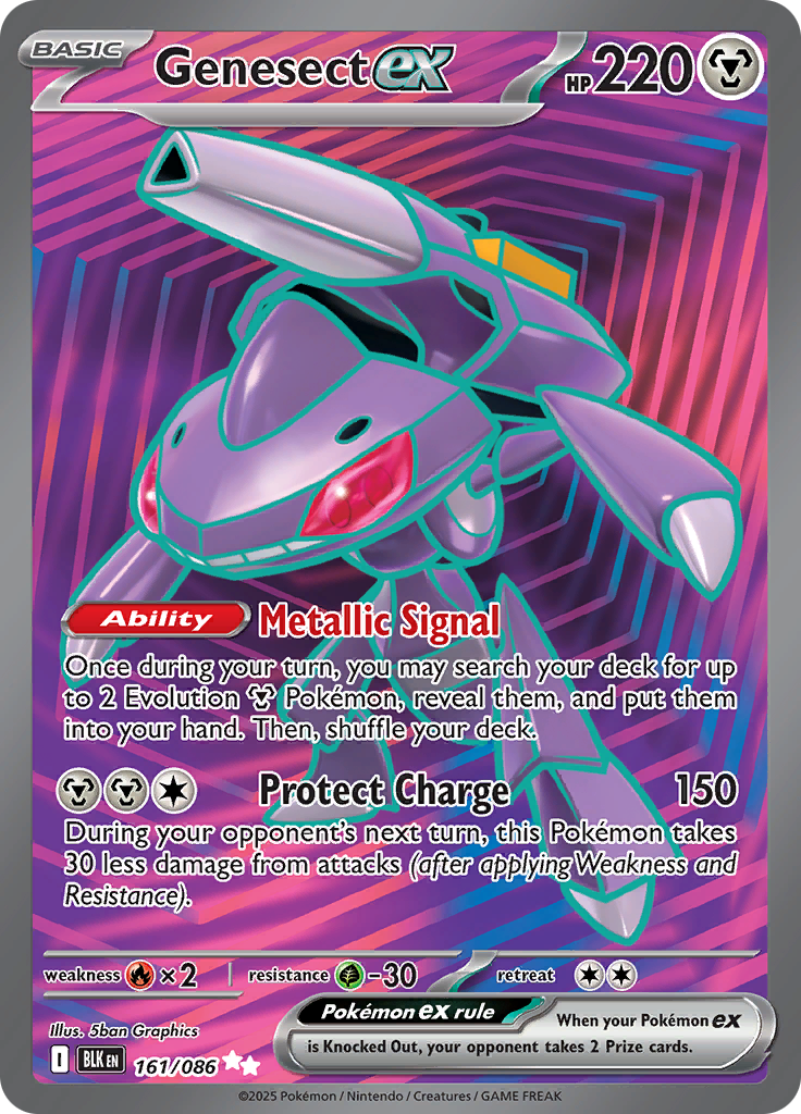 Genesect ex 161/086 from Black Bolt (BLK) - Ultra Rare English Pokémon TCG single card