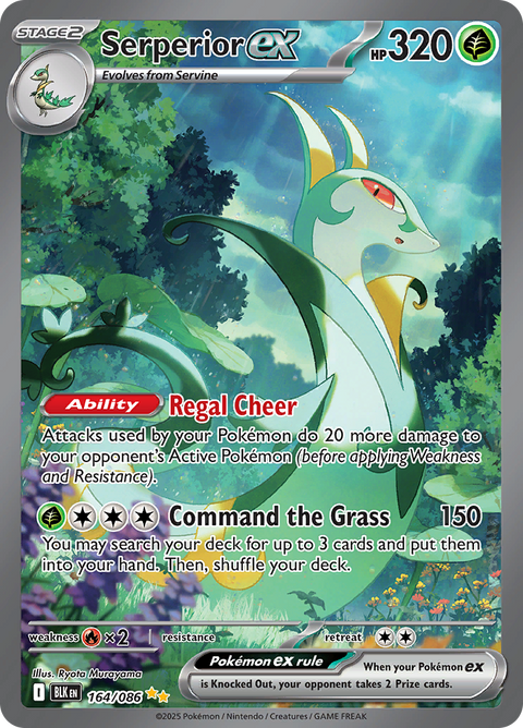 Serperior ex 164/086 from Black Bolt (BLK) - Special Illustration Rare English Pokémon TCG single card