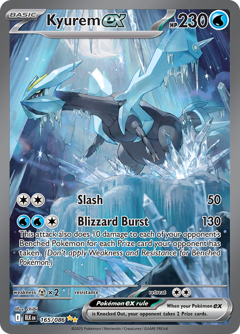 Kyurem ex 165/086 from Black Bolt (BLK) - Special Illustration Rare English Pokémon TCG single card