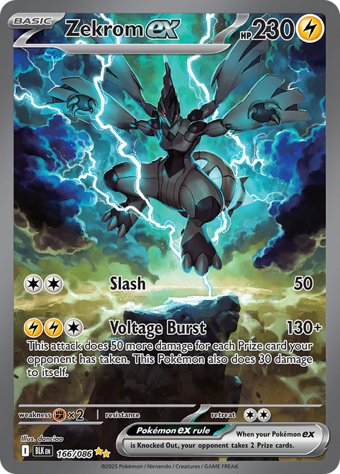 Zekrom ex 166/086 from Black Bolt (BLK) - Special Illustration Rare English Pokémon TCG single card