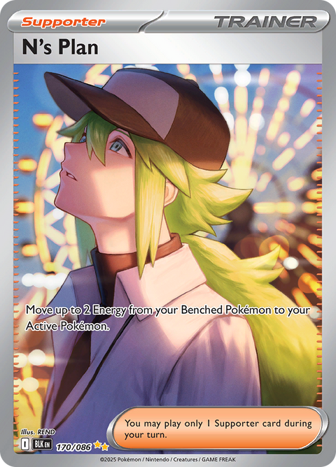 N's Plan 170/086 from Black Bolt (BLK) - Special Illustration Rare English Pokémon TCG single card