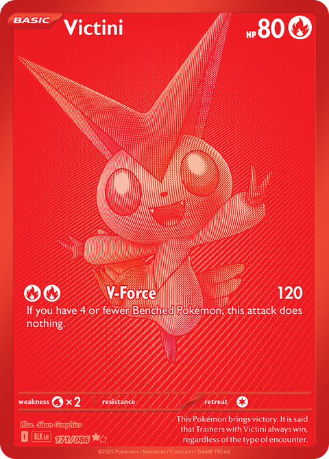 Victini 171/086 from Black Bolt (BLK) - Black White Rare English Pokémon TCG single card