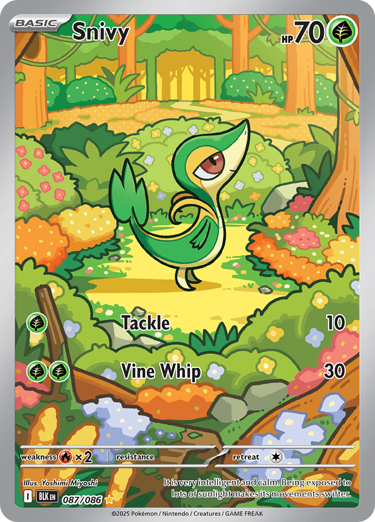 Snivy 087/086 from Black Bolt (BLK) - Illustration Rare English Pokémon TCG single card