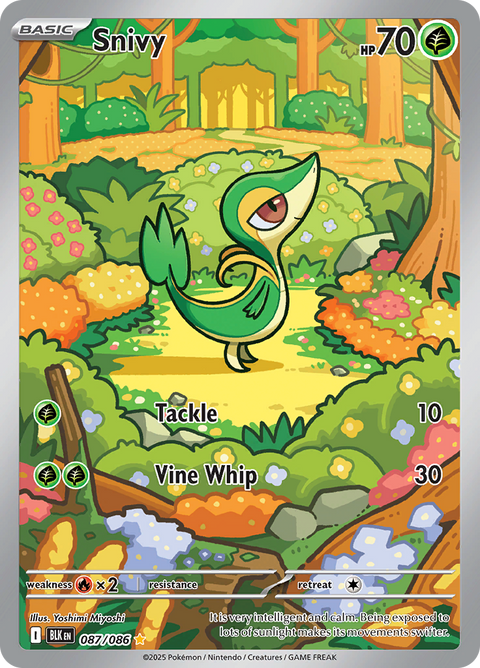 Snivy 087/086 from Black Bolt (BLK) - Illustration Rare English Pokémon TCG single card