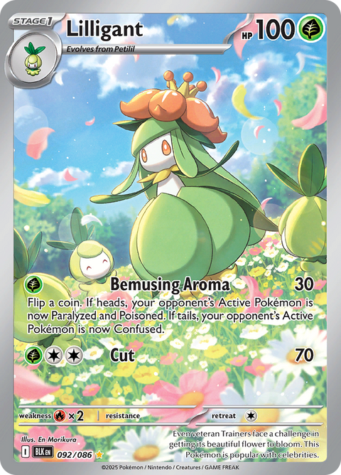 Lilligant 092/086 from Black Bolt (BLK) - Illustration Rare English Pokémon TCG single card
