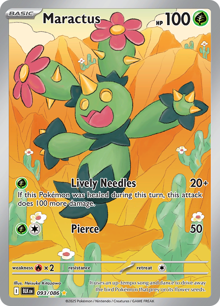 Maractus 093/086 from Black Bolt (BLK) - Illustration Rare English Pokémon TCG single card