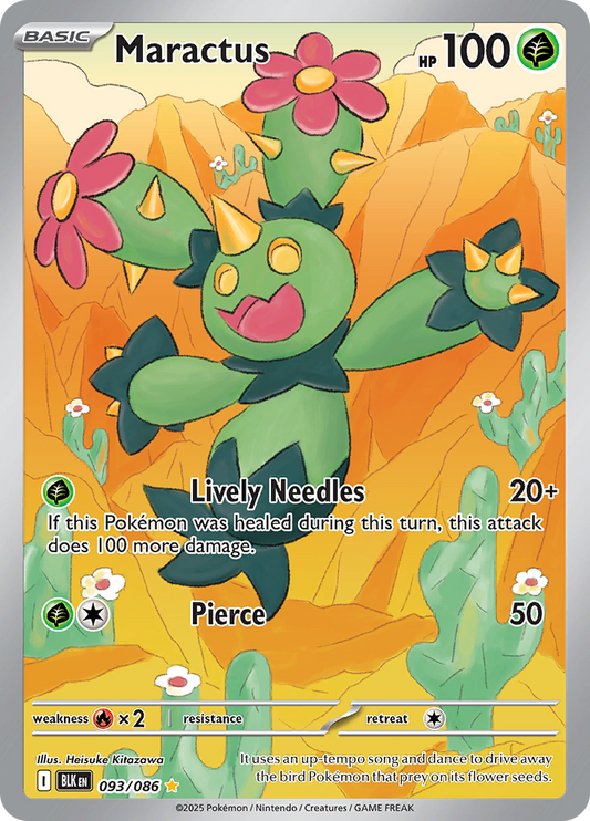 Maractus 093/086 from Black Bolt (BLK) - Illustration Rare English Pokémon TCG single card