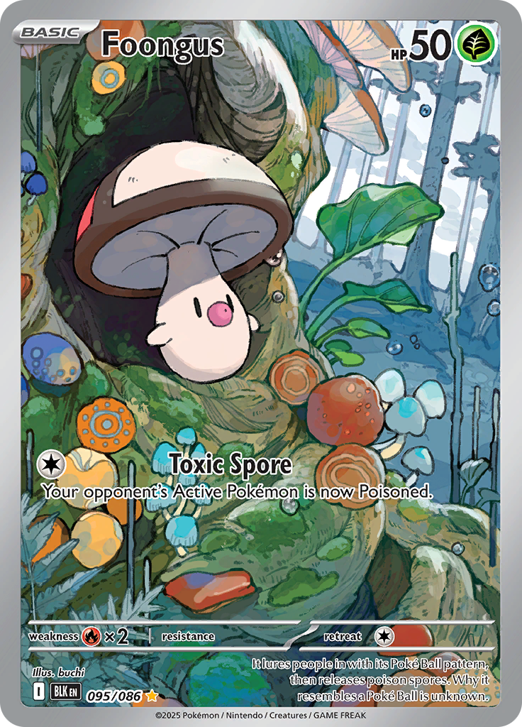 Foongus 095/086 from Black Bolt (BLK) - Illustration Rare English Pokémon TCG single card
