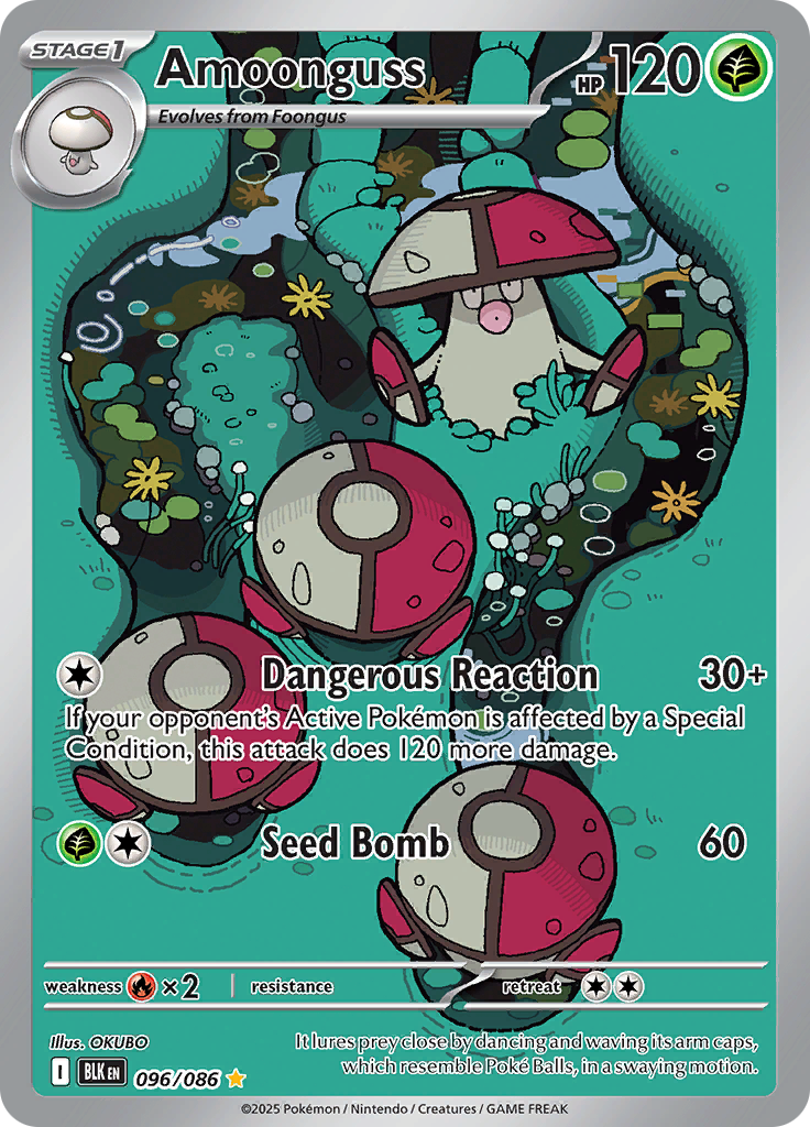 Amoonguss 096/086 from Black Bolt (BLK) - Illustration Rare English Pokémon TCG single card