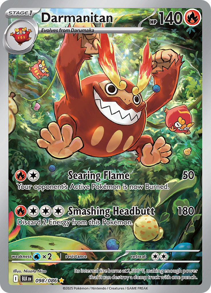 Darmanitan 098/086 from Black Bolt (BLK) - Illustration Rare English Pokémon TCG single card
