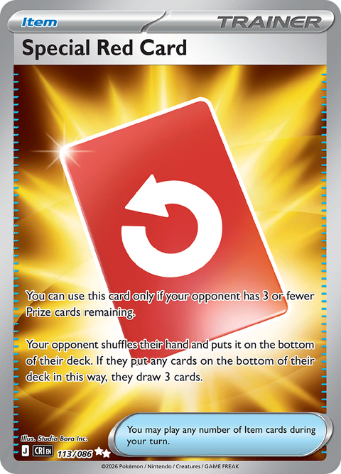 Special Red Card 113/086 from Chaos Rising (CRI) - Ultra Rare English Pokémon TCG single card