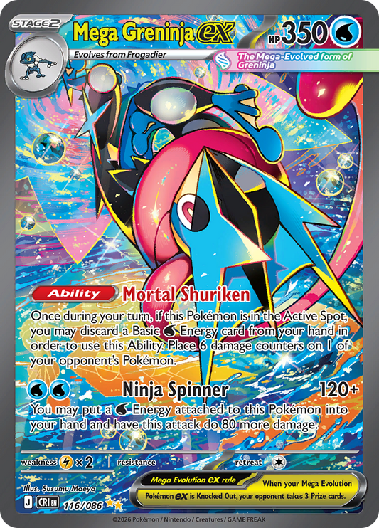 Mega Greninja ex 116/086 from Chaos Rising (CRI) - Special Illustration Rare English Pokémon TCG single card