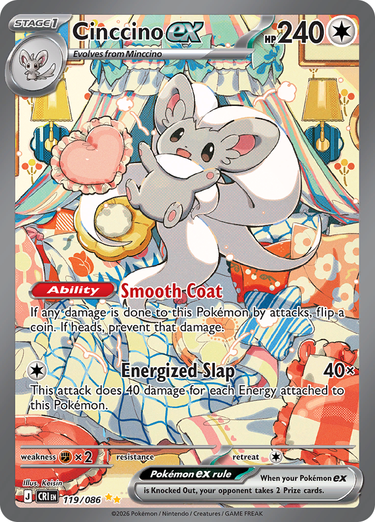 Cinccino ex 119/086 from Chaos Rising (CRI) - Special Illustration Rare English Pokémon TCG single card