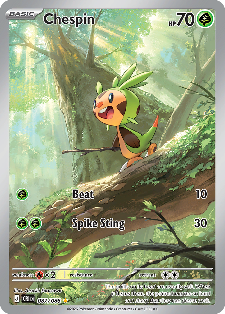 Chespin 087/086 from Chaos Rising (CRI) - Illustration Rare English Pokémon TCG single card