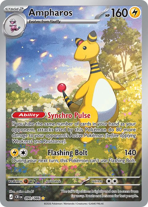 Ampharos 090/086 from Chaos Rising (CRI) - Illustration Rare English Pokémon TCG single card