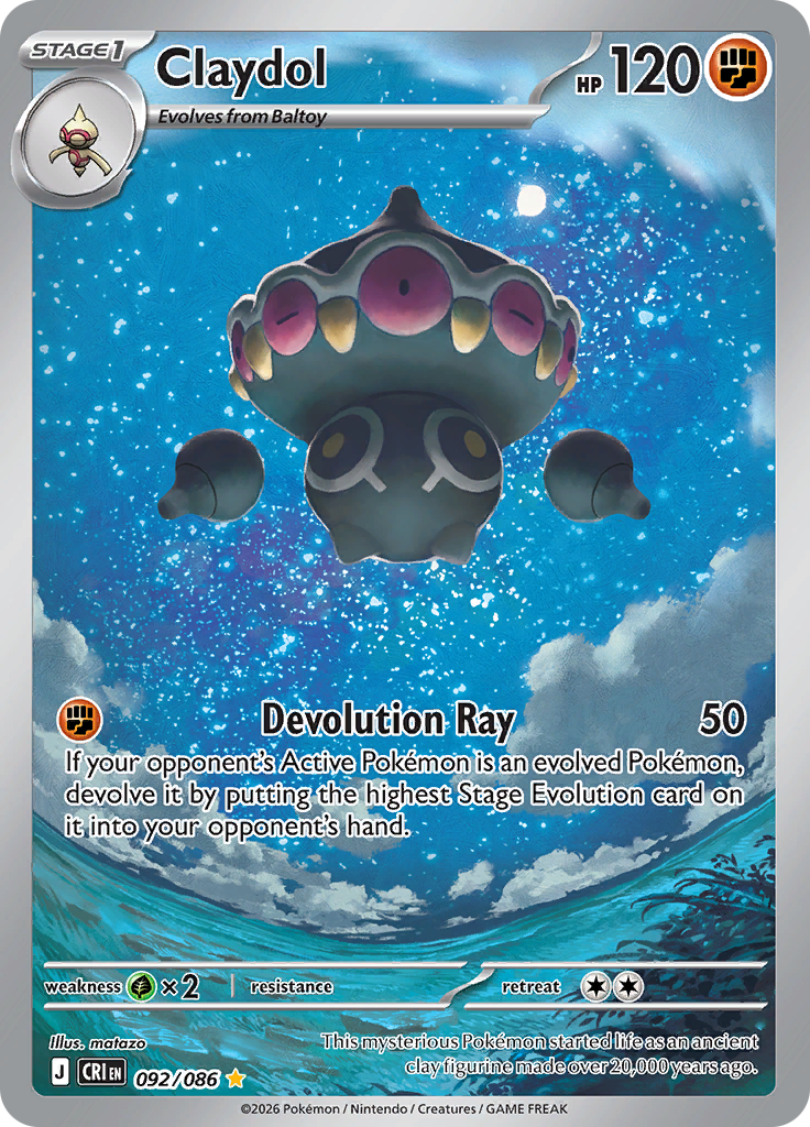 Claydol 092/086 from Chaos Rising (CRI) - Illustration Rare English Pokémon TCG single card