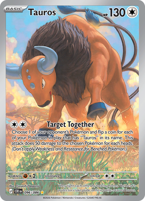 Tauros 096/086 from Chaos Rising (CRI) - Illustration Rare English Pokémon TCG single card