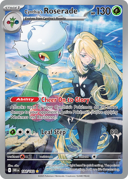 Cynthia's Roserade 184/182 from Destined Rivals (DRI) - Illustration Rare English Pokémon TCG single card