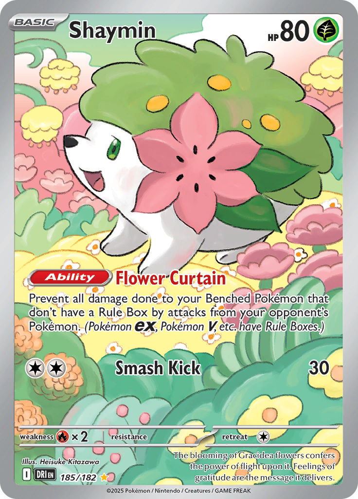 Shaymin 185/182 from Destined Rivals (DRI) - Illustration Rare English Pokémon TCG single card