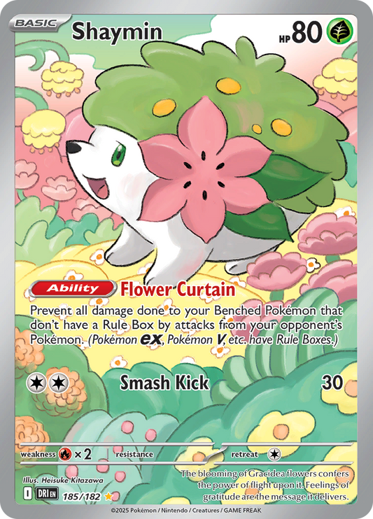 Shaymin 185/182 from Destined Rivals (DRI) - Illustration Rare English Pokémon TCG single card
