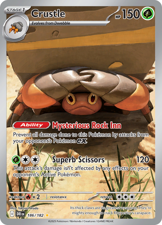 Crustle 186/182 from Destined Rivals (DRI) - Illustration Rare English Pokémon TCG single card